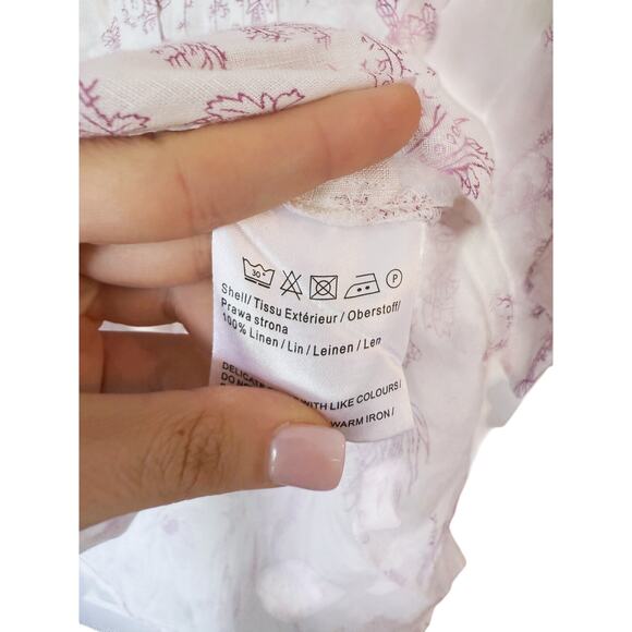 Malvin Hamburg Germany Linen Tunic Top 8 Floral Botanical CottageCore Boho Fairy - Picture 6 of 6